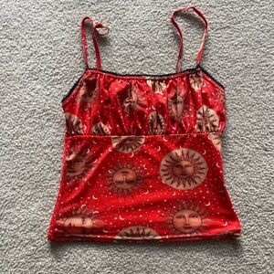 Urban outfitters Red Sun Print Women's Top